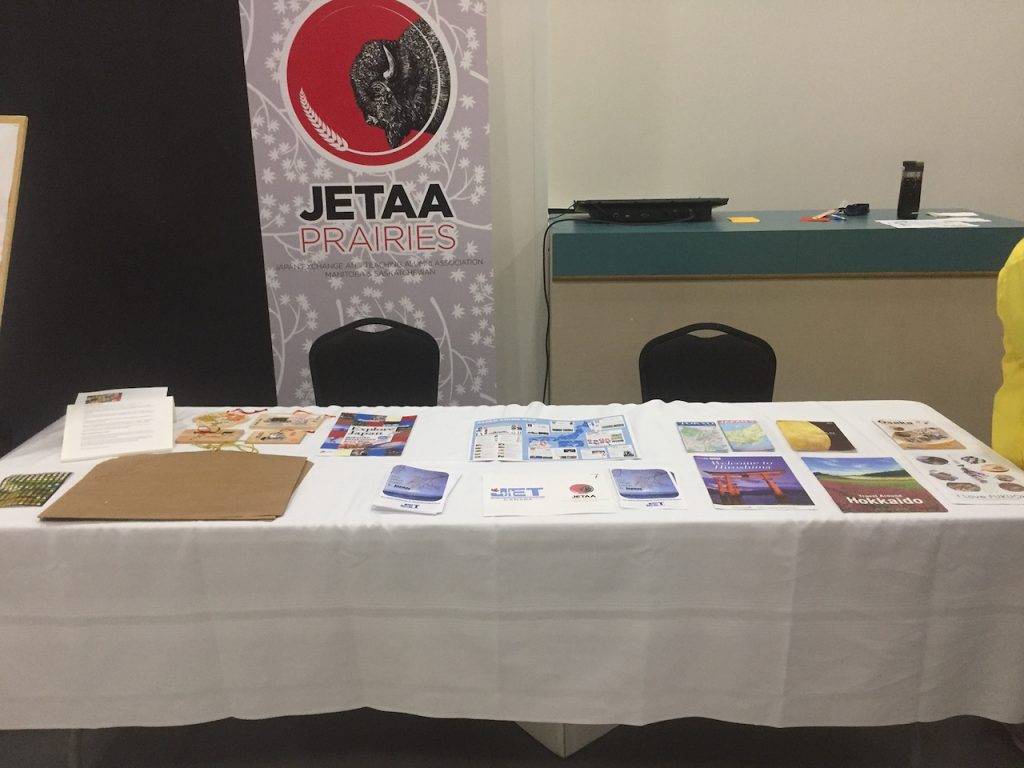 JETAA Prairies exhibition desk at Folklorama, August 2019.